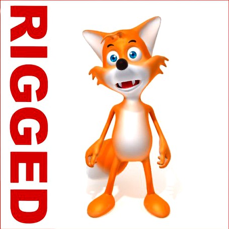Fox cartoon rigged 3D Model Fox cartoon rigged 3D Model