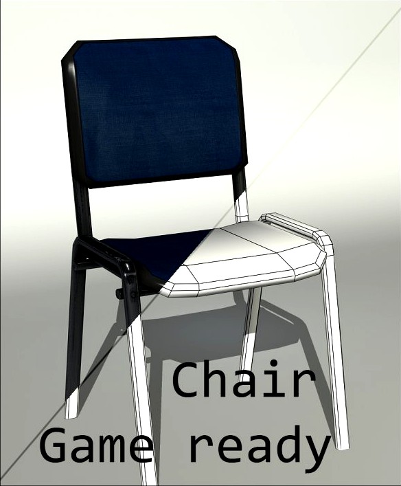 Game ready chair 3D Model