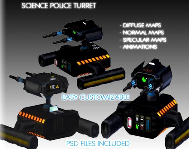 Science Police Turret 3D Model
