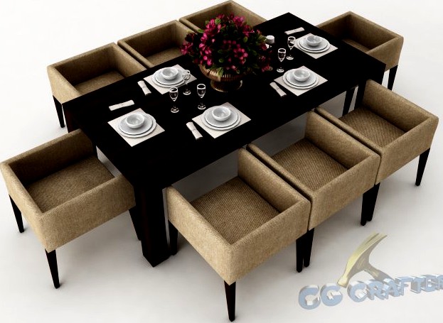 Dining table set 43 3D Model