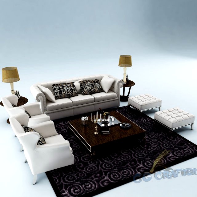 Sofa set 013 3D Model