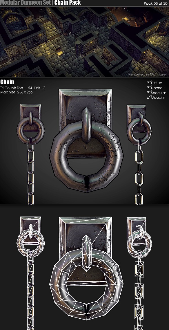 Modular Dungeon Set | Chain Pack (03 of 20)