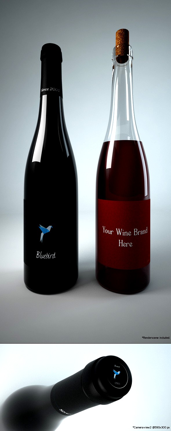 Photoreal Wine Bottles -Type1-