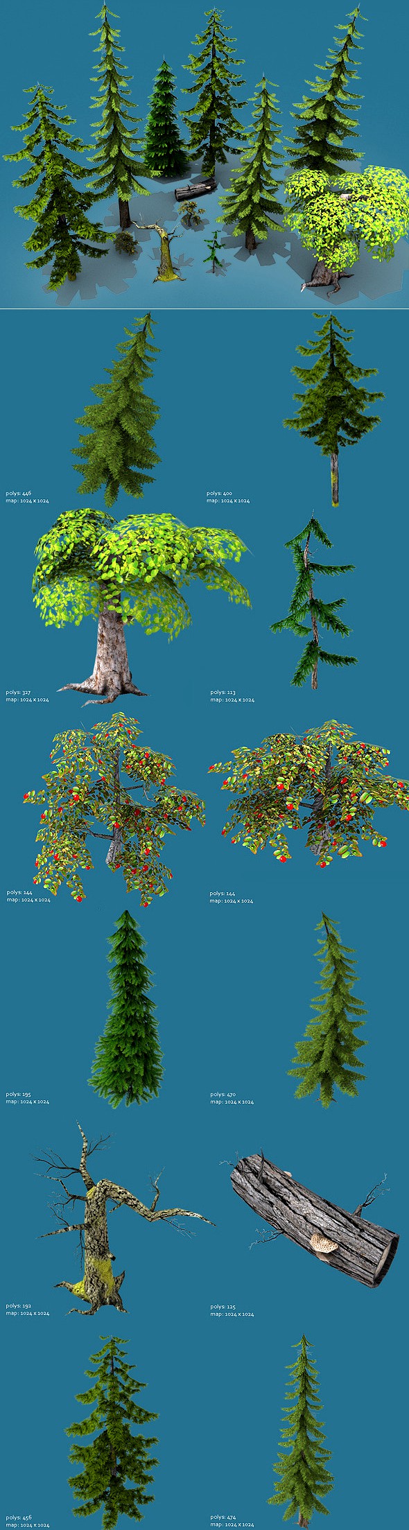 Low Poly Forest Pack (Trees Only)