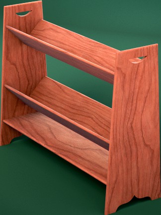 Wooden V Shelf Book Rack