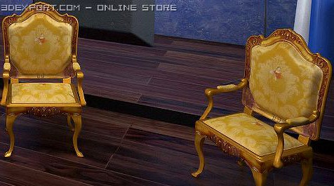 armchair gold 3D Model