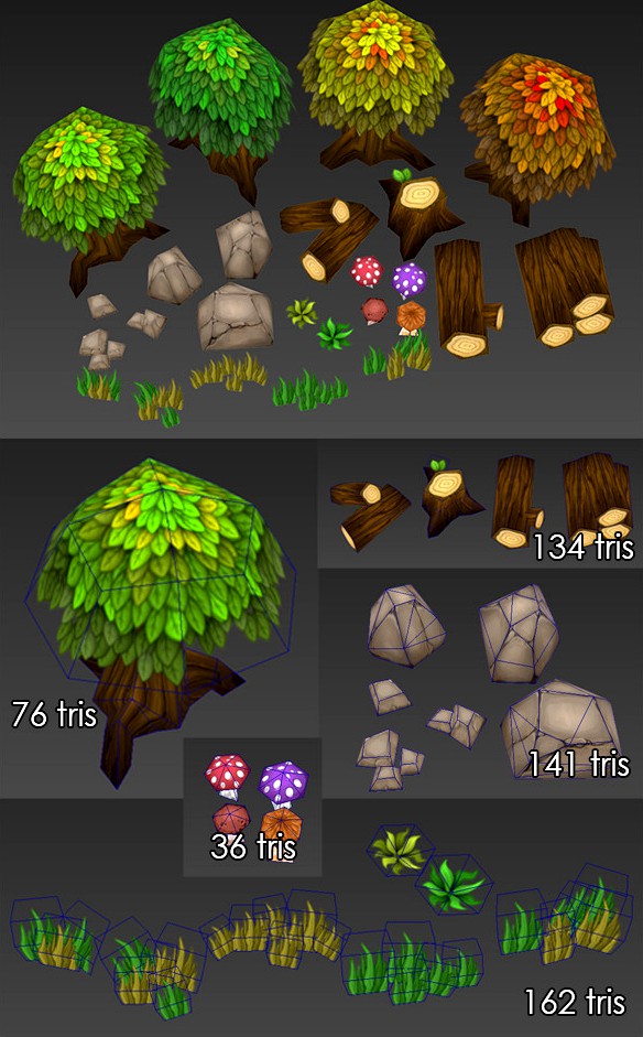Low Poly Forest Set