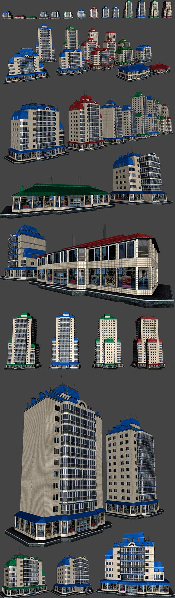 Pack of 14 Buildings