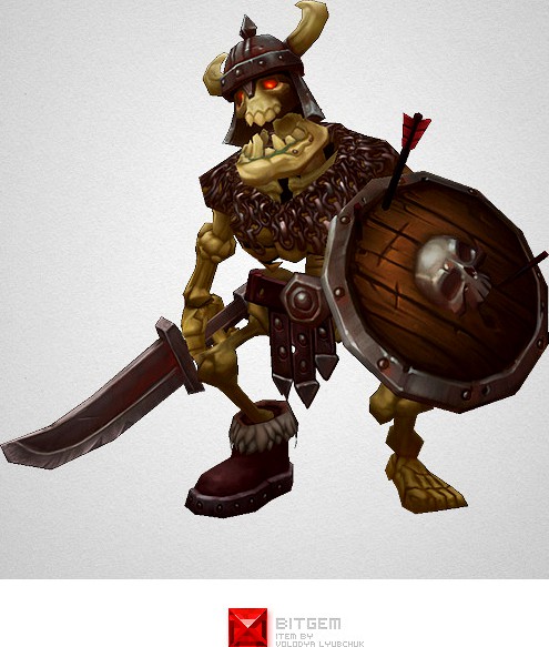 Low Poly Skeleton Swordsman