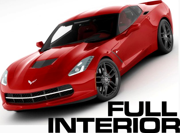 Chevrolet Corvette Stingray with interior 3D Model