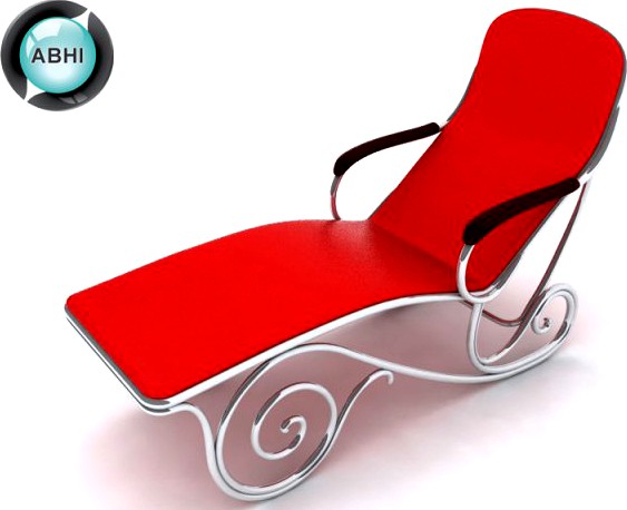 Red Beach Lounge Chair 3D Model