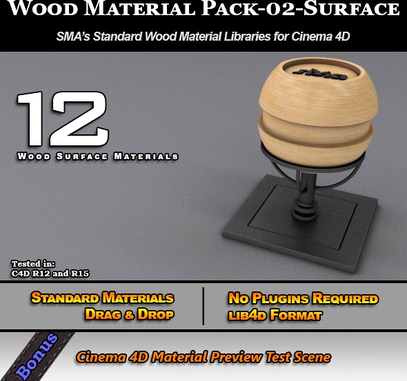 Standard Wood Material Pack-02-Surface for C4D