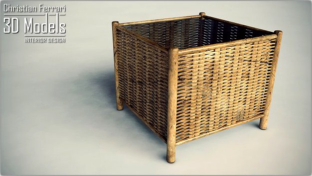 Wicker Coffee Table 3D Model