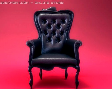 black armchair 3D Model