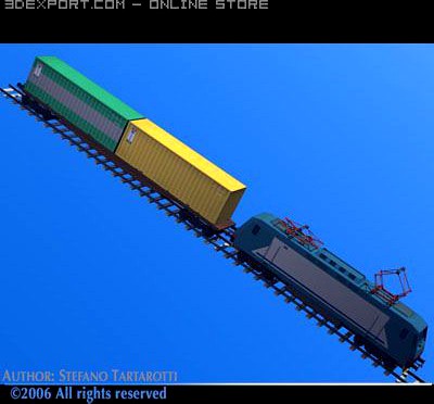 European cargo train 3D Model