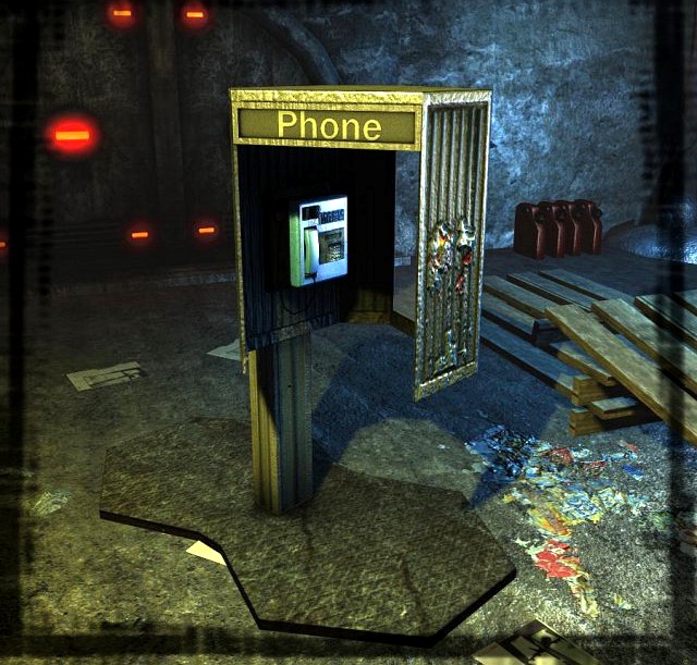 Low poly Call Box 3D Model