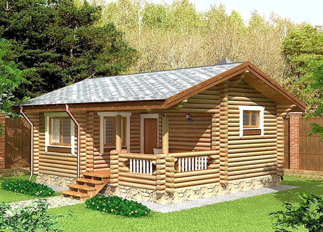 Log House 6600 x 7800mm 3D Model