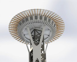 Seattle Space Needle, Sheetmetal puzzle, 3d puzzle, metalcraftdesign