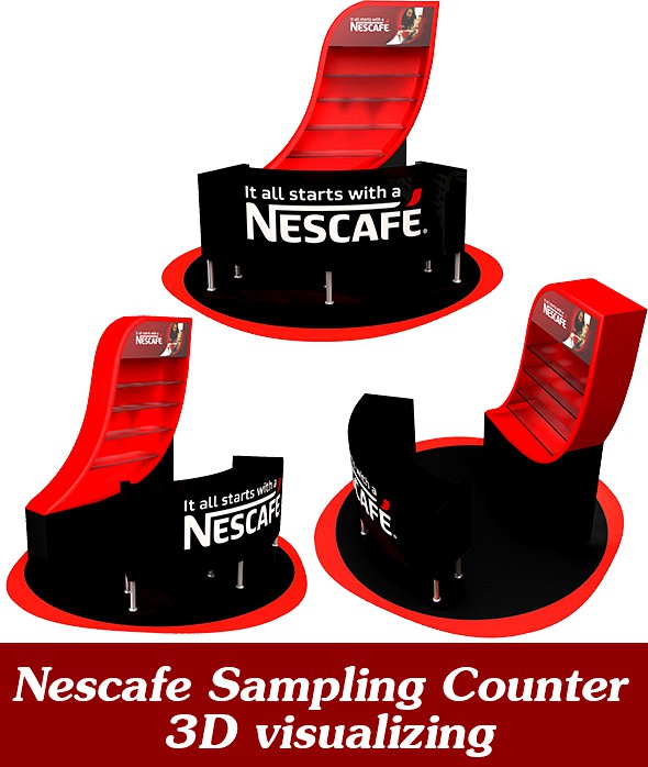 Nescafe Sampling Counter 3D visualizing