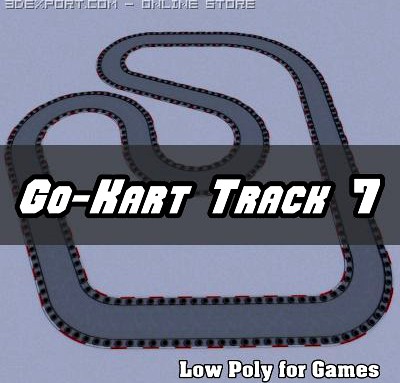 Low Polygon Go Kart Track 7 3D Model