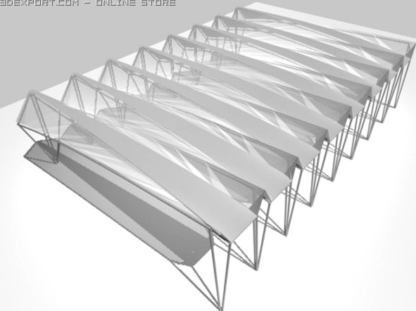 Metal structure  glass covering 3D Model