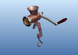 meat grinder model with complete assembly and mechanism and drawing dimentions of all parts