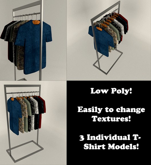 T-Shirt Display Set (Low Poly)