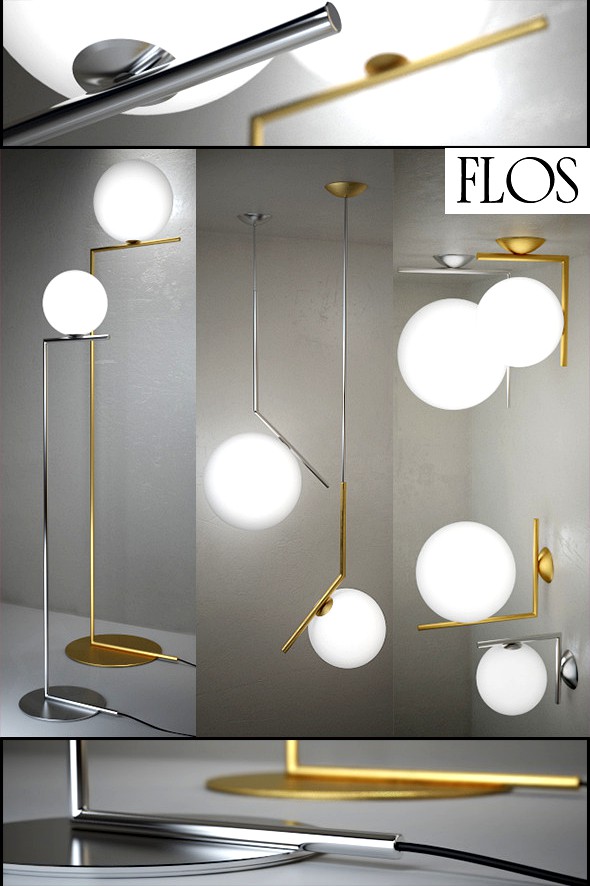 IC Lights floor, suspension, ceiling/wall by Flos