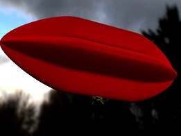 Red blimp for drone