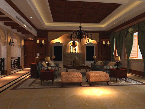 Photorealistic Living Room 0048 3D Model