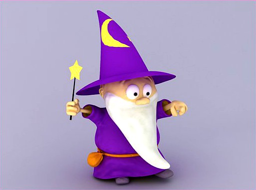 Wizard Cartoon Character Rigged 3D Model