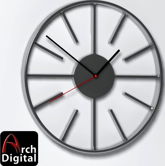 Compass Wall Clock 3D Model