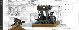 Vertical Twin Steam Engine With Reverse Gear