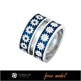 3D CAD Wedding Ring With Enamel - Free 3D Model