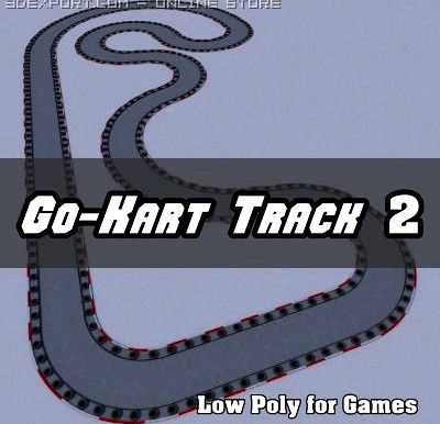Low Polygon Go Kart Track 2 3D Model