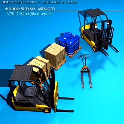 Forklift collection 3D Model