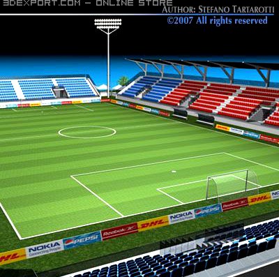 Soccer stadium med 3D Model