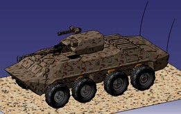 8x8 LAV vehicle dynamics + longitudinal/lateral controls