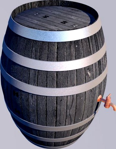 Download free Wooden barrel 3D Model