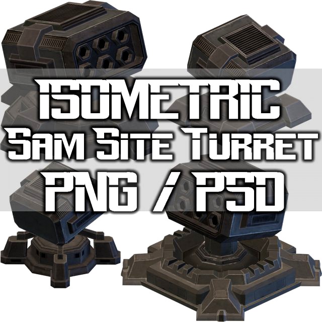 Sam Site Turret 01  Isometric 3D Model