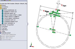 Involute Gear with Adjustable Variables