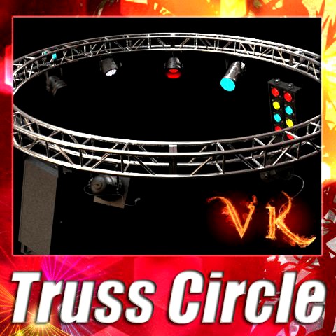 Circle Truss with Stage Lights High Detail 3D Model
