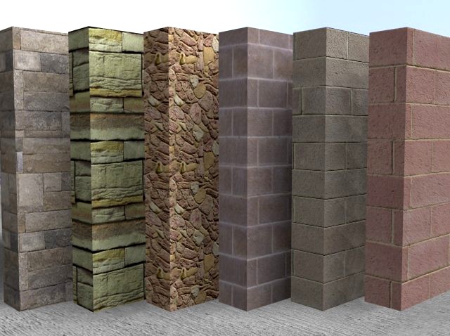 Brick  Stone 6Pack 3D Model