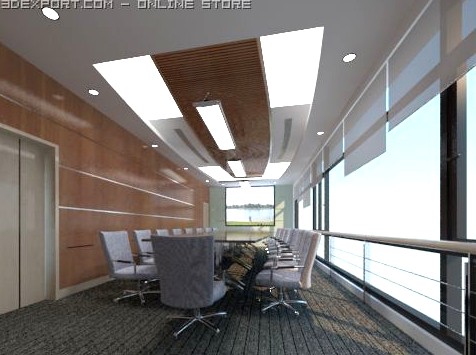Photorealistic Conference Meeting Room 007 3D Model