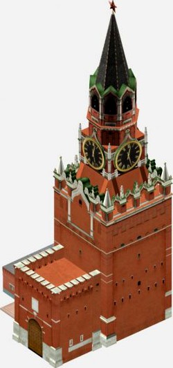 Moscow Kremlin Spasskaya tower 3D Model