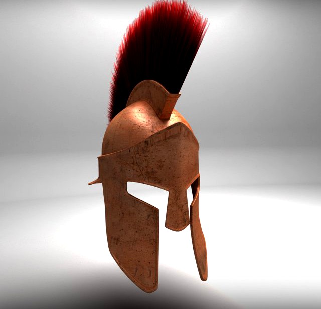Spartan Helmet HairFur 3D Model