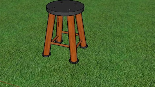 Banquinho de madeira wooden stool 3D Model