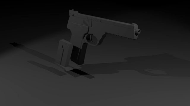 Pistol with magazine 3D Model