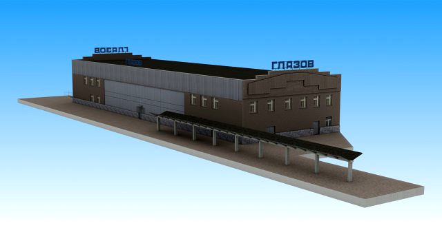 Railway Station GLAZOV 3D Model