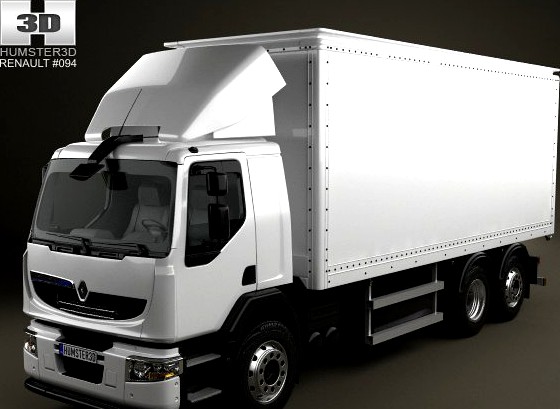 Renault Premium Distribution Hybrys Box Truck 2011 3D Model